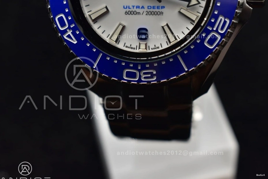 White Ceramic Blue Bracelet Best Deep 6000M on SS Seamaster Edition 1:1 Bezel Ultra A2824 TF SS Dial 1227